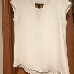 Express white chiffon short sleeved top